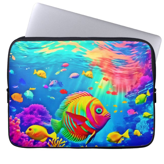 Capa Para Notebook Mundo Subaquático de Cor (Frente)