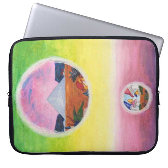 Capa Para Notebook Mundos de Sonhos de Pirâmide de Dimensões de Water (Frente)