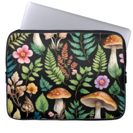 Capa Para Notebook Mushroom Woodland Forest Fern Art