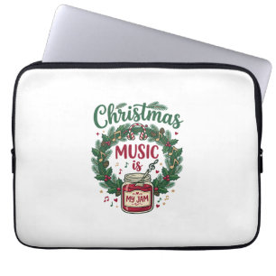 Capa Para Notebook Música de Natal é Jarro de Geléia Coroa de Pinheir