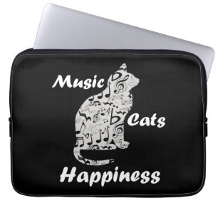 Capa Para Notebook Música e Gatos é Citação da Felicidade