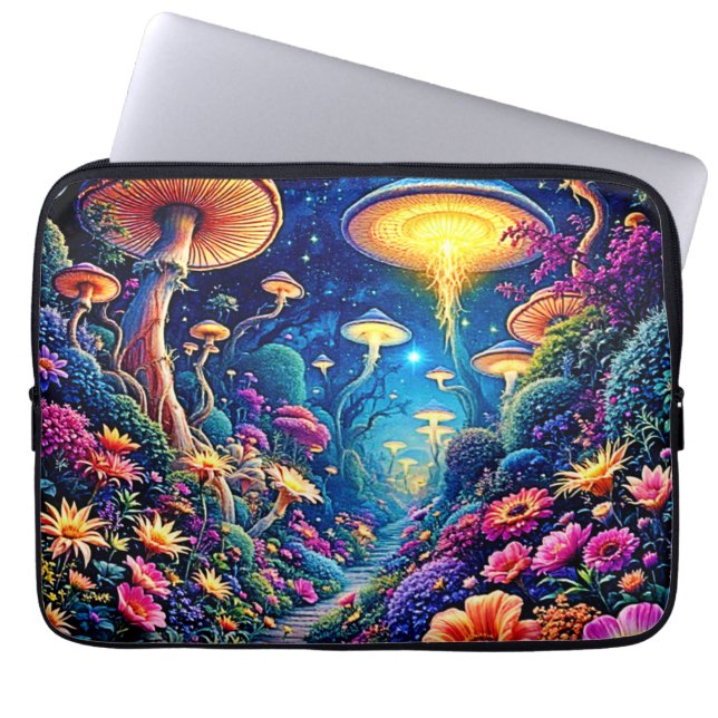 Capa Para Notebook Mystic Bloom Forest Sob Estrelas (Frente)