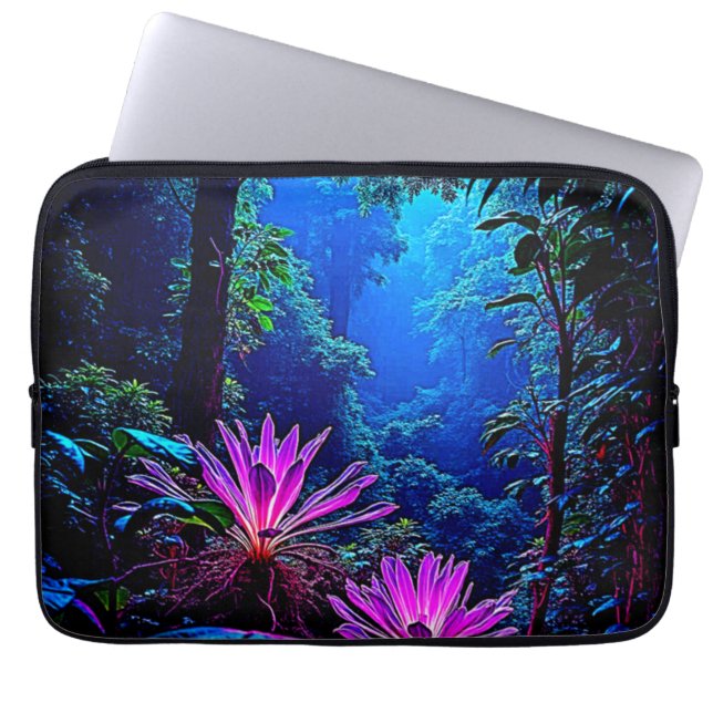 Capa Para Notebook Mystical Glowing Jungle Bloom Design (Frente)