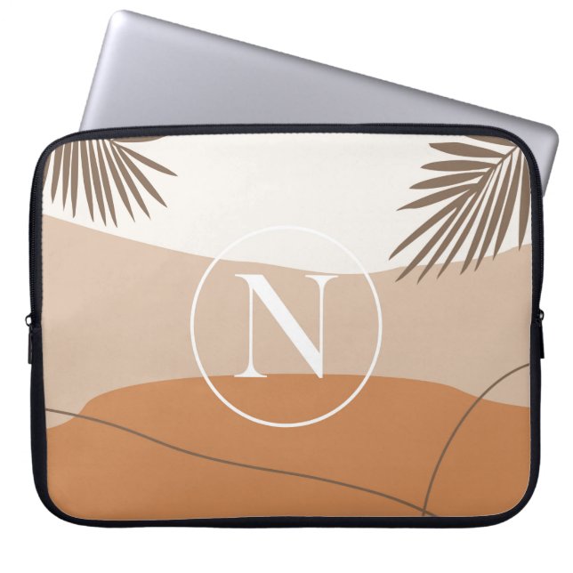 Capa Para Notebook N - Monograma inicial - Letra N Design abstrato (Frente)