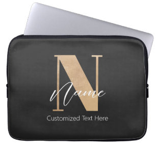 Capa Para Notebook N & Nome Inicial Monograma Moderno Personalizado