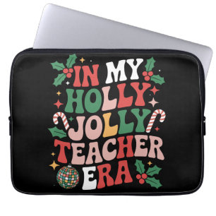 Capa Para Notebook Na Minha Alegre Era de Natal Holly Professor Vibes