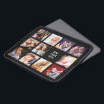 Capa Para Notebook Na moda 11 Colagem de fotos<br><div class="desc">laptop de na moda com fundo preto que pode ser alterado para qualquer cor,  11 fotos de família,  amigos ou animais de estimação e um modelo de texto personalizado.</div>