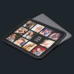 Capa Para Notebook Na moda 11 Colagem de fotos<br><div class="desc">laptop de na moda com fundo preto que pode ser alterado para qualquer cor,  11 fotos de família,  amigos ou animais de estimação e um modelo de texto personalizado.</div>