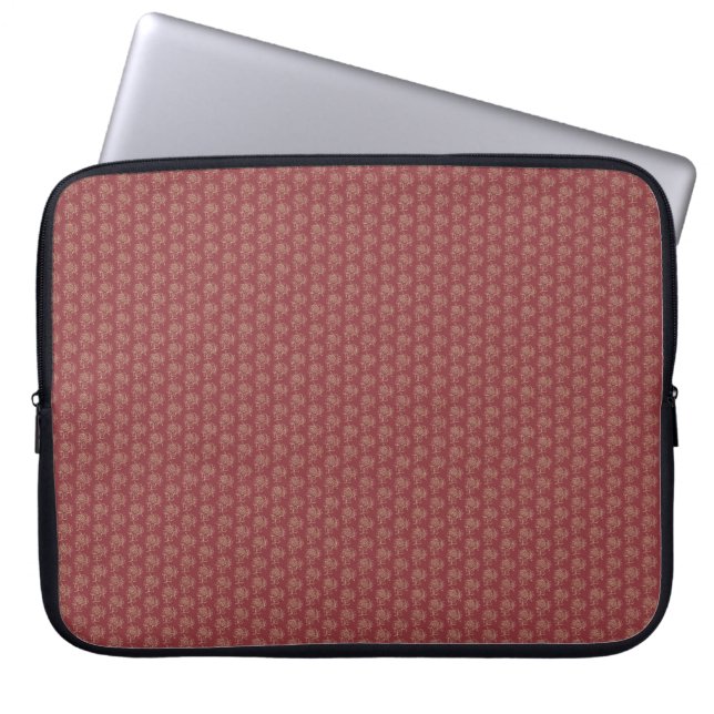 Capa Para Notebook Na moda Bolsa de laptop, Maroon Floral Miniimpress (Frente)