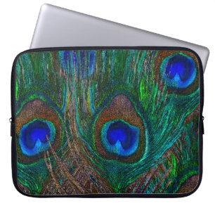 Capa Para Notebook Na moda de Penas de Peacock Azul