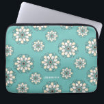 Capa Para Notebook Na moda Geométrico Teal Floral Mandala<br><div class="desc">bolsa de laptop personalizada com padrão na moda.</div>