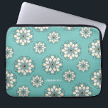Capa Para Notebook Na moda Geométrico Teal Floral Mandala<br><div class="desc">bolsa de laptop personalizada com padrão na moda.</div>