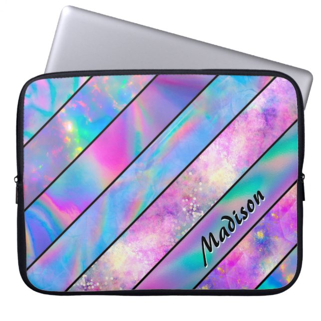 Capa Para Notebook Na moda holográfico azul-quic (Frente)