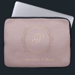 Capa Para Notebook Na moda Monograma - Modelo de tendências personali<br><div class="desc">Bolsa de laptop de na moda Monograma Personalizada de Trendy.</div>