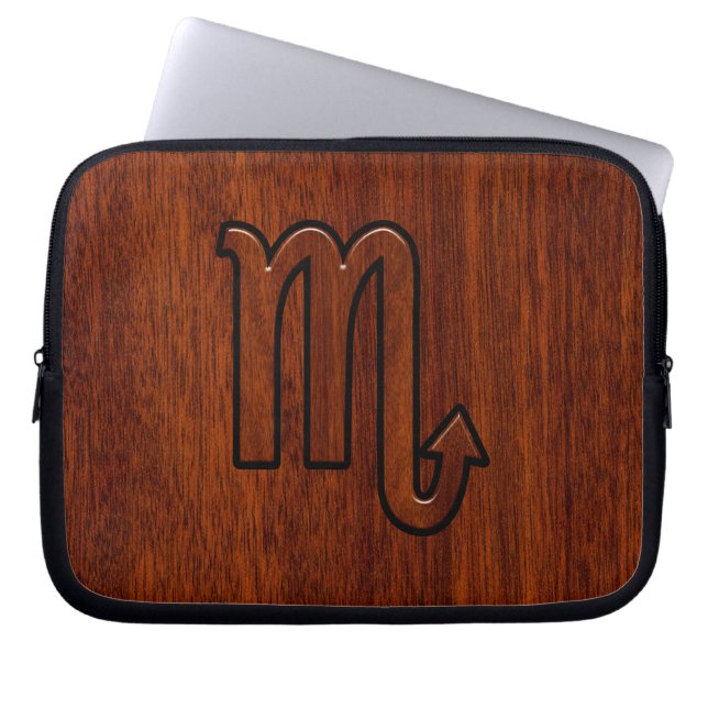 Capa Para Notebook Na moda Scorpio Zodiac Símbolo em Mahogany (Frente)
