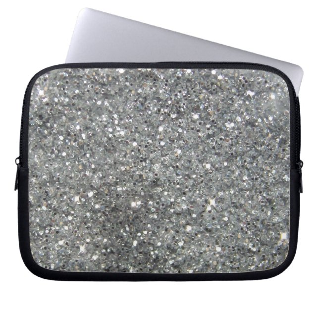 Capa Para Notebook Na moda Silver Glitter Impressão Glitz (Frente)