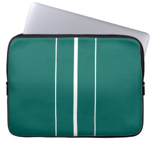 Capa Para Notebook Na moda Trendy Teal White - Bandas Verticais Verti
