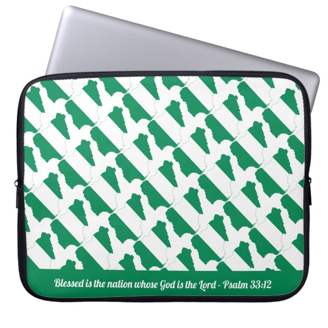 Capa Para Notebook Naija NIGERIA FLAG - Laptop de script personalizad (Frente)