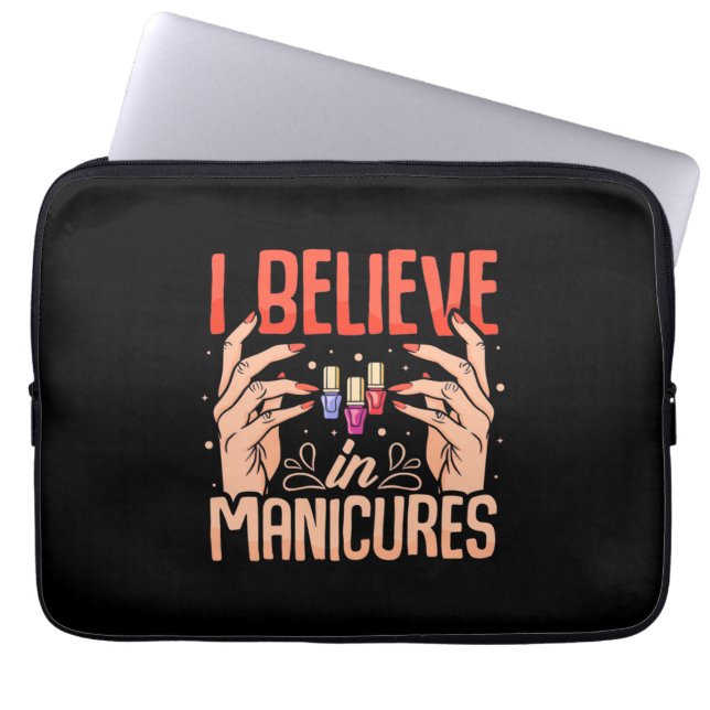 Capa Para Notebook Nail Tech Acredita Em Manicuras (Frente)