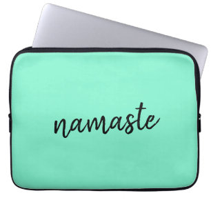 Capa Para Notebook Namaste   Neo Mint Green Yoga Espiritual