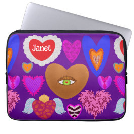 Capa Para Notebook Namorados de vários corações coloridos