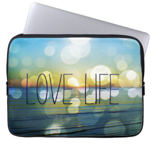 Capa Para Notebook Nascer do sol abstrato da praia com citações