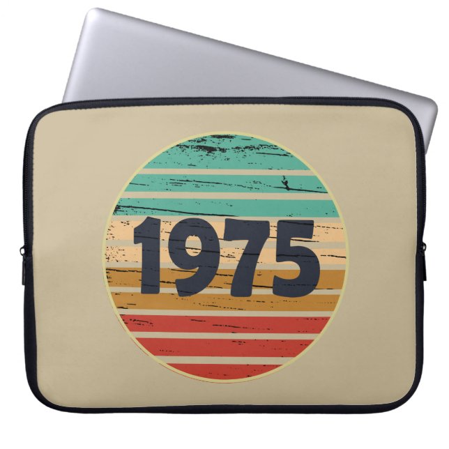 Capa Para Notebook Nascer em 1975 vintage 50º presente de aniversário (Frente)