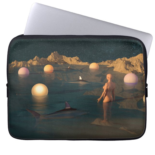 Capa Para Notebook Natação Noturna (Frente)