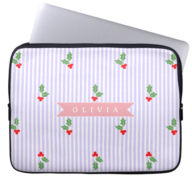 Capa Para Notebook Natal Agridoce Personalizado com Listras de Azevin (Frente)