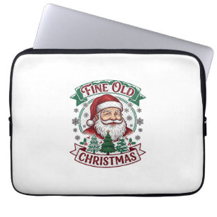 Capa Para Notebook Natal Antigo Bom Papai Noel Árvores Flocos de Neve