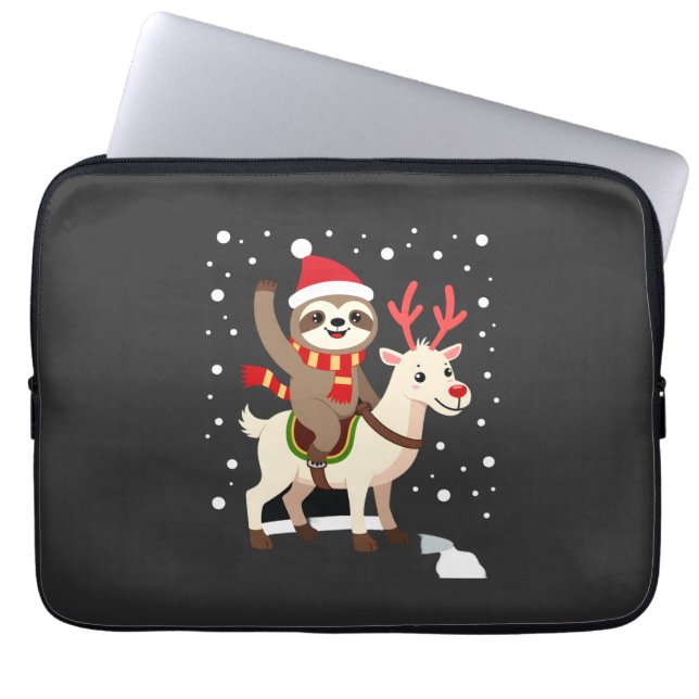 Capa Para Notebook Natal da Preguiça Alpaca (1) (Frente)