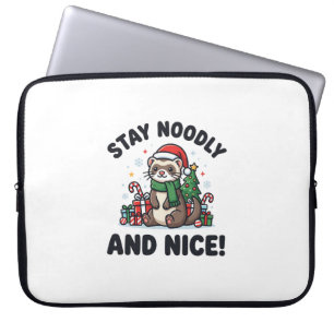 Capa Para Notebook Natal divertido de furão Fique Noodly e simpático