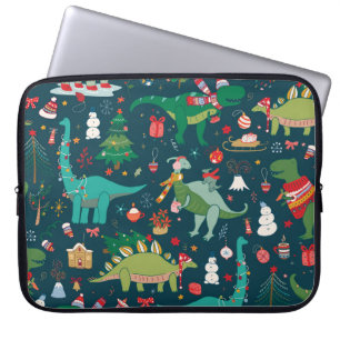 Capa Para Notebook Natal do Dinossauro: Feliz ano novo