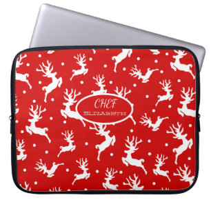 Capa Para Notebook Natal Feliz Rena Vermelha Feriado