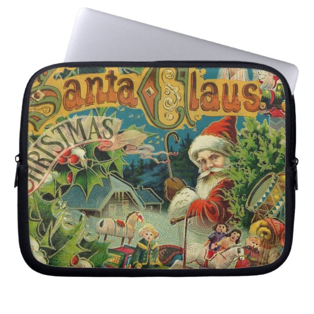 Capa Para Notebook Natal Santa Claus Arte Antiquada (Frente)