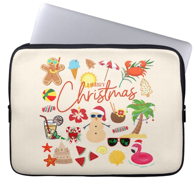 Capa Para Notebook Natal Tropical (Frente)