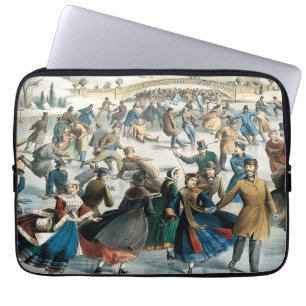 Capa Para Notebook Natal Vitoriano Central Park Currier & Ives