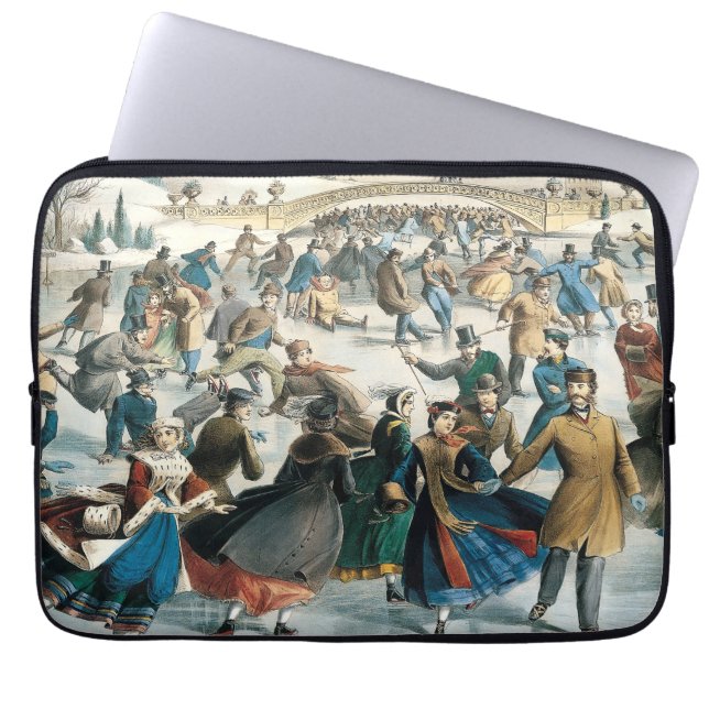 Capa Para Notebook Natal Vitoriano Central Park Currier & Ives (Frente)