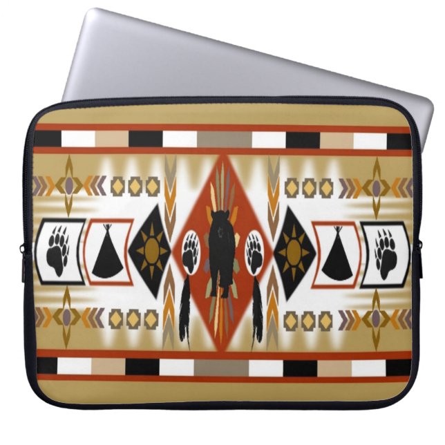 Capa Para Notebook Native American Bear Clan Eletrônicos Bag (Frente)