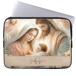 Capa Para Notebook Natividade Bebê Jesus Cristo Floral Personalizado
