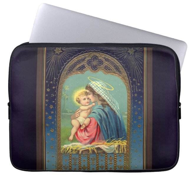 Capa Para Notebook Natividade Mary Segurando O Bebê Jesus (Frente)