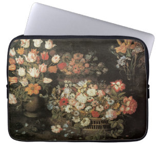 Capa Para Notebook Natureza Morta Flores, Barroco Floral Vintage