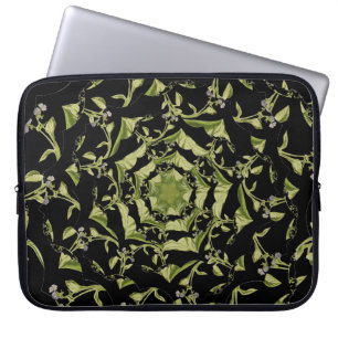 Capa Para Notebook Natureza verde e negra hipnose fractal