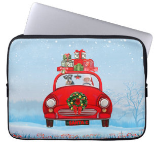 Capa Para Notebook Nauzer Cachorro No Carro Com Papai Noel
