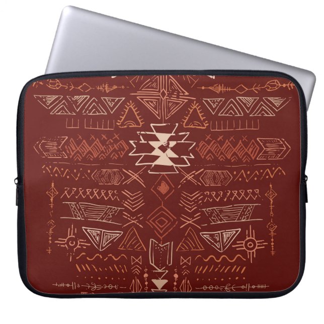 Capa Para Notebook Navajo Aztec: Padrão Étnico De Doodle. (Frente)