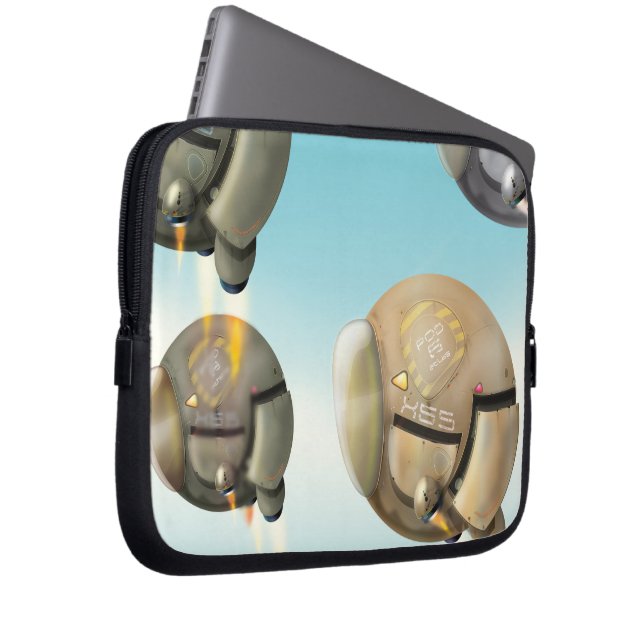 Capa Para Notebook Nave espacial voando através de um planeta (Frente Esquerda)