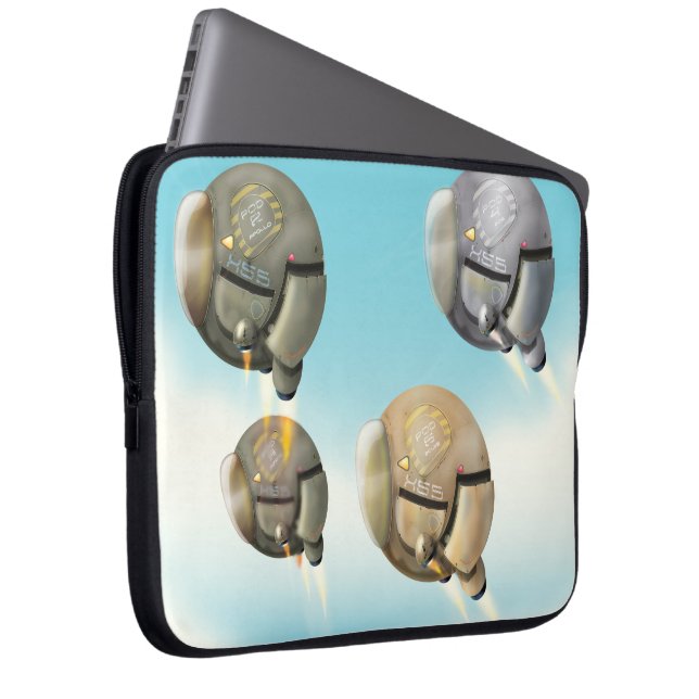 Capa Para Notebook Nave espacial voando através de um planeta (Frente Esquerda)