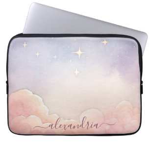 Capa Para Notebook Navegação - Paisagem Rosa Céu Cor-de-Rosa com Nome