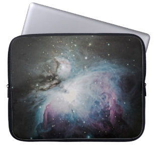 Capa Para Notebook Nébula azul, cinza e roxa