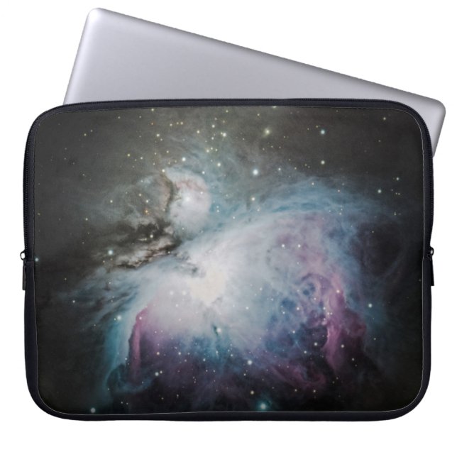Capa Para Notebook Nébula azul, cinza e roxa (Frente)
